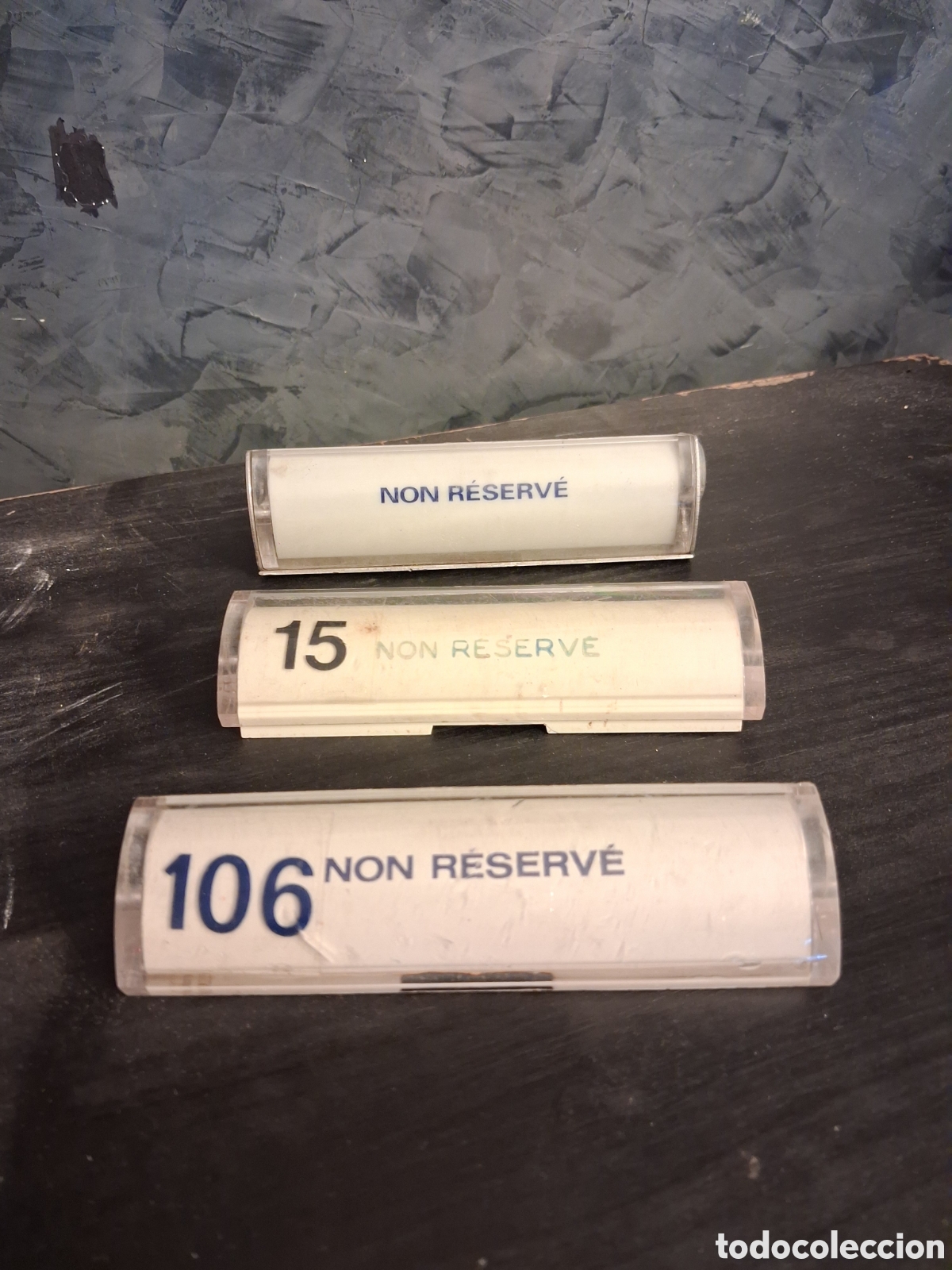 Posters: LOTE DE TRES CARTELES TREN METAL Y PLASTICO