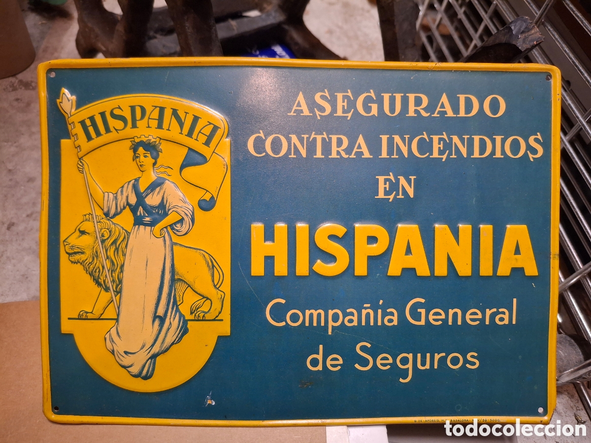 Carteles: Chapa esmsltada seguros Hispania - Foto 1