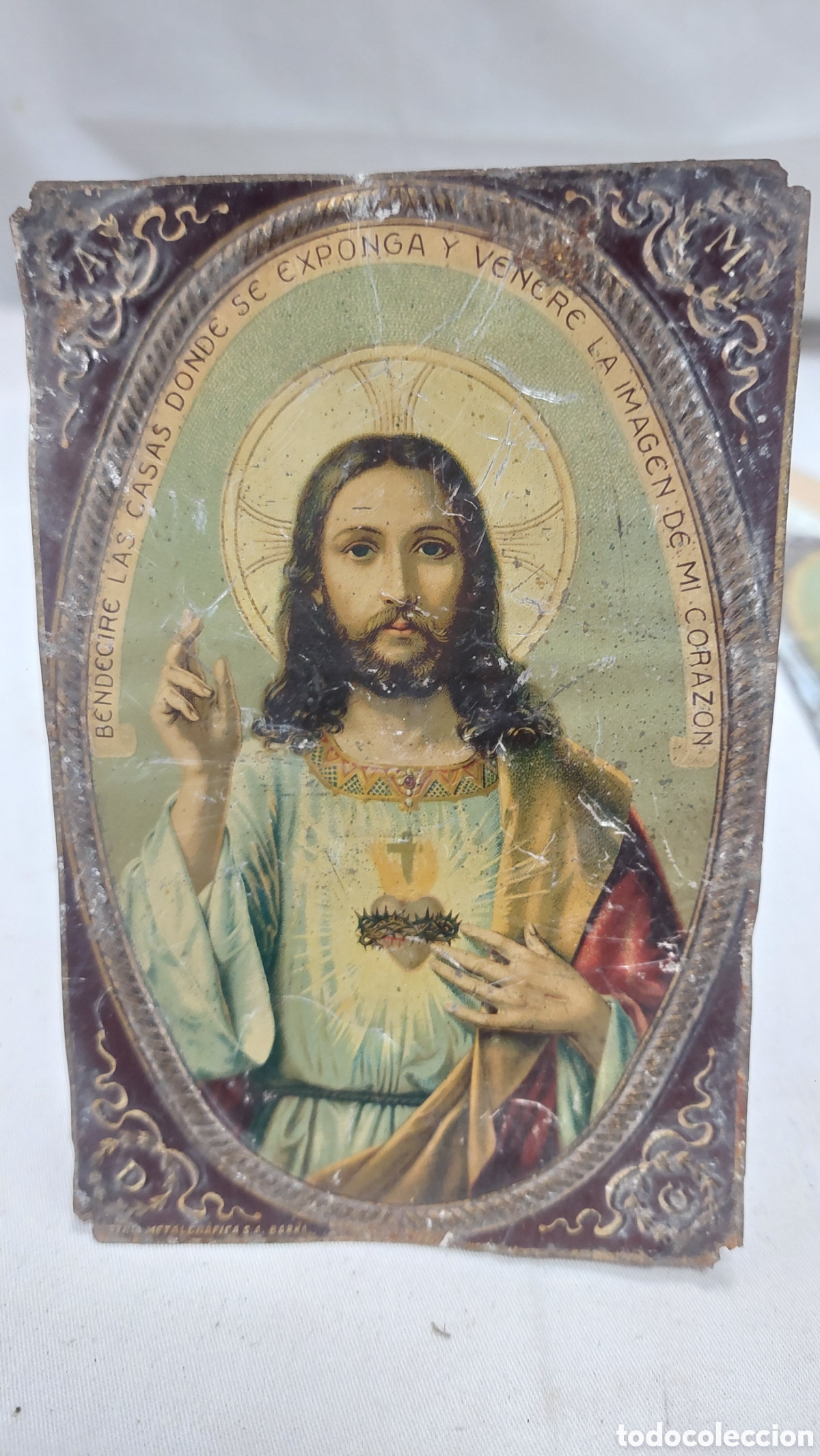 Carteles: Chapa para puerta Sagrado Coraz&oacute;n. - Foto 1