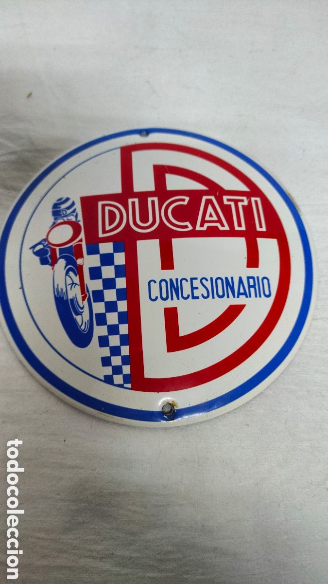 Carteles: CARTEL PUBLICITARIO METAL ESMALTADO.MOTO DUCATI CONCESIONARIO.13 CM