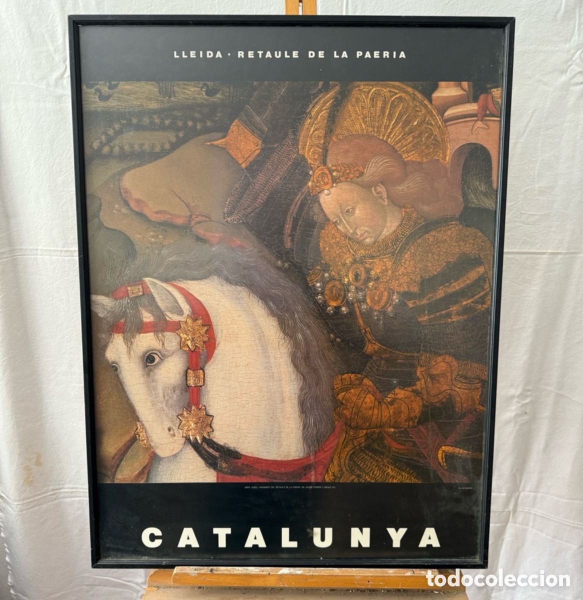 Carteles: Cartel tur&iacute;stico Catalunya Lleida Retaule de la Paeria Sant Jordi enmarcado