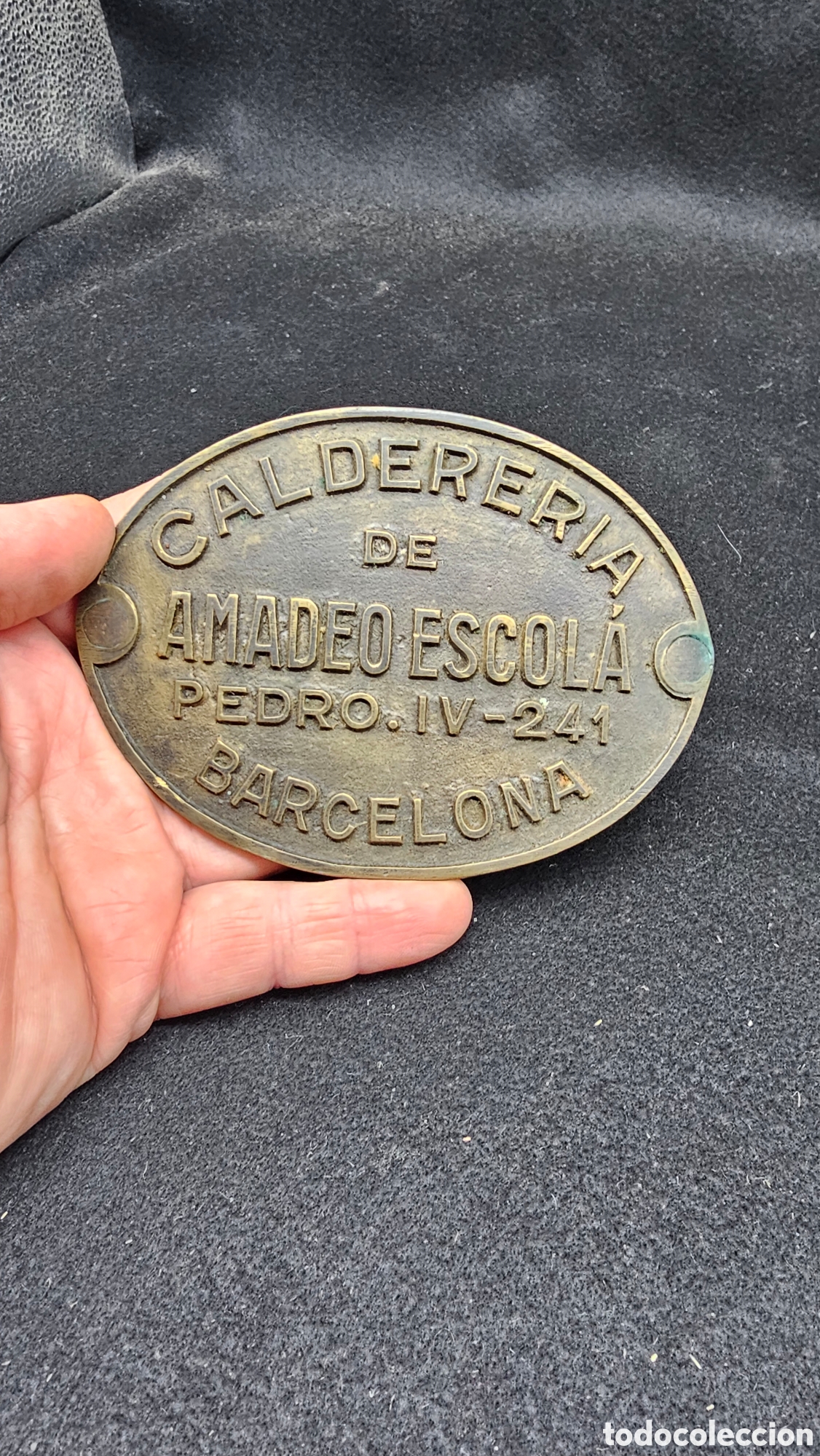 Carteles: Antigua placa de bronce