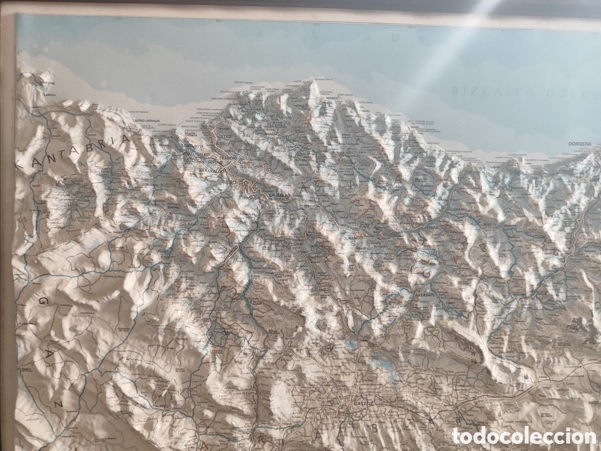 Carteles: Antiguo mapa en relieve de la provincia Euskal herria - Foto 4