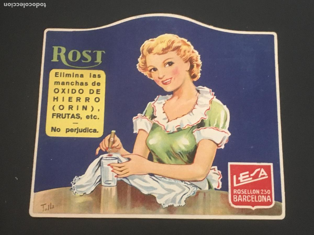 Carteles: rost quitamanchas lesa barcelona ilustrador tulla cartel carton display original perfecto estado