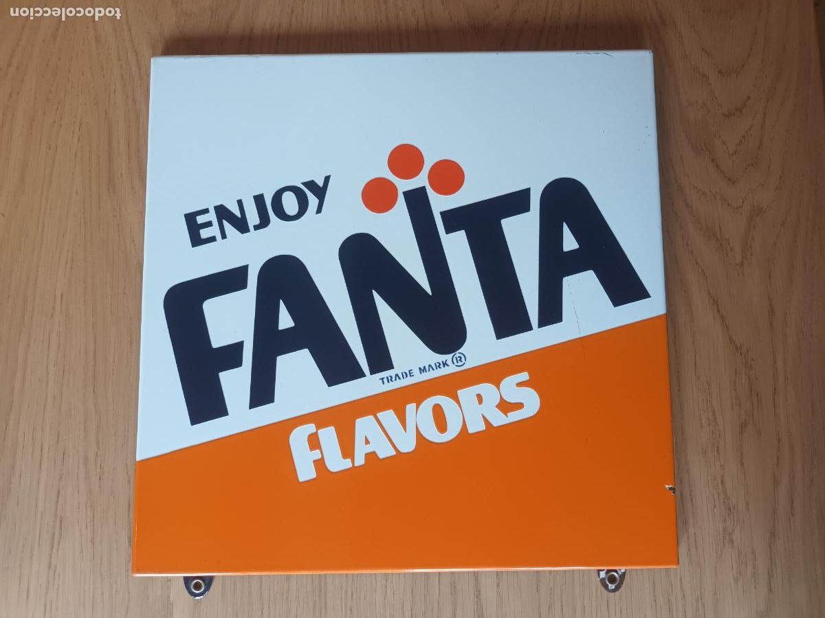 Carteles: CHAPA CARTEL ESMALTADO PUBLICIDAD ENJOY FANTA FLAVORS.