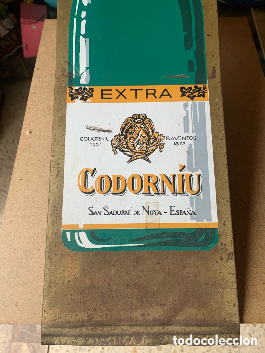 Carteles: GRAN CHAPA MET&Aacute;LICA DE CAVA CODORNIU. - Foto 2