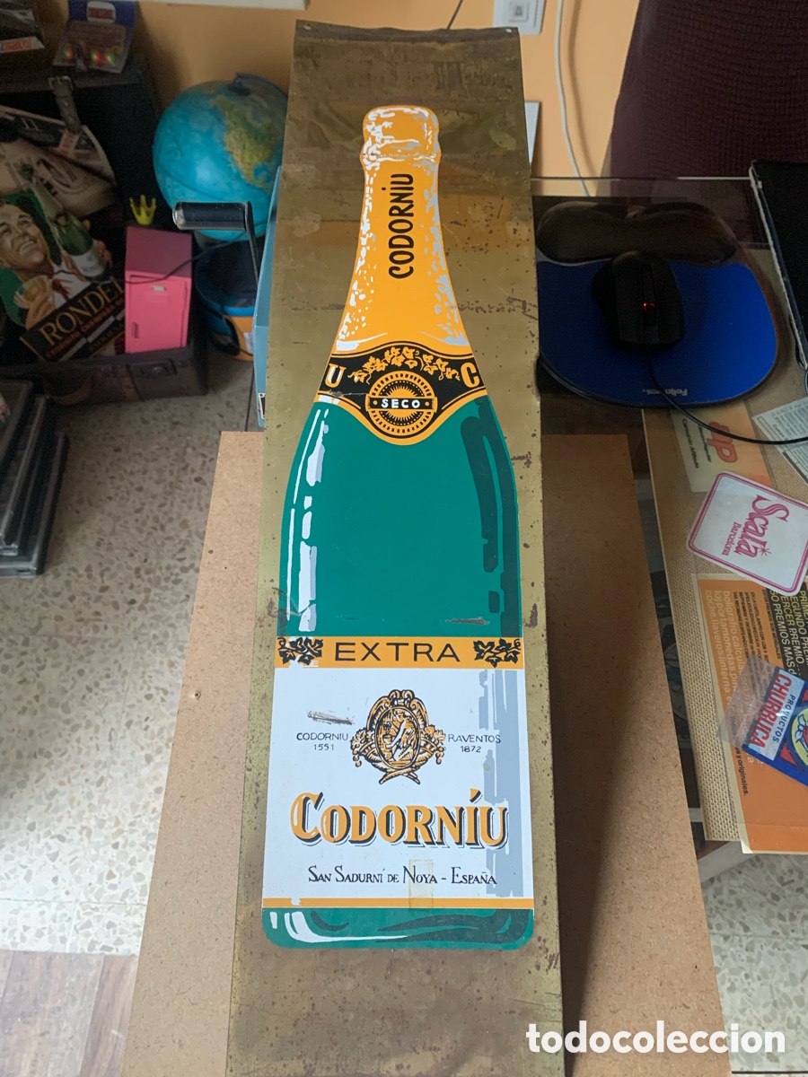 Carteles: GRAN CHAPA MET&Aacute;LICA DE CAVA CODORNIU. - Foto 1