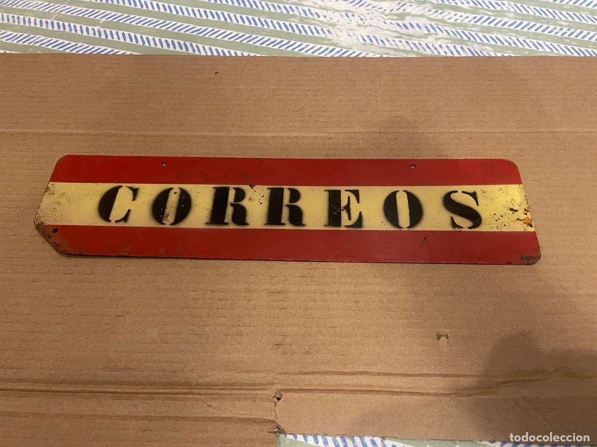 Carteles: CORREOS - ANTIGUA PLACA DE CORREOS DE UNA BICICLETA DE REPARTO - ORIGINAL (NO REPRODUCCI&Oacute;N ORIGINAL