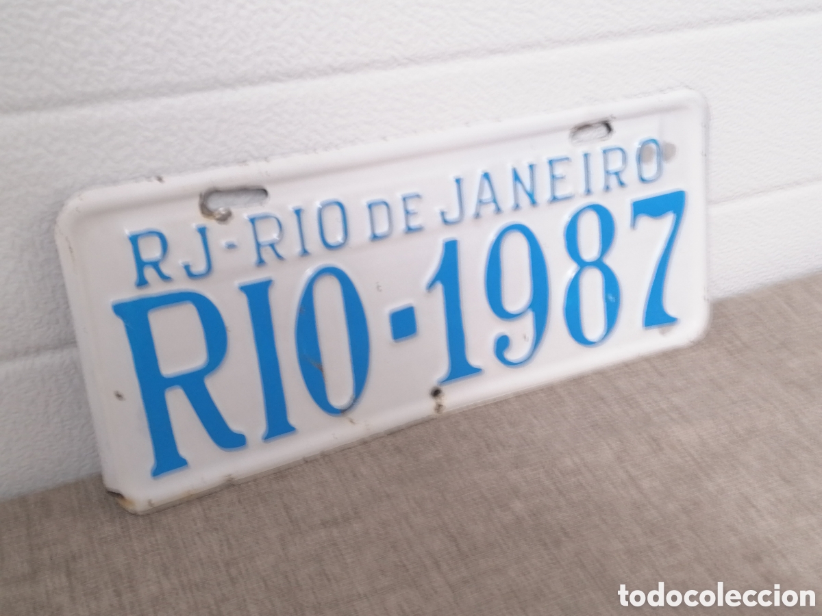 Carteles: Matricula de coche Rio de Janeiro 1987 - Foto 1