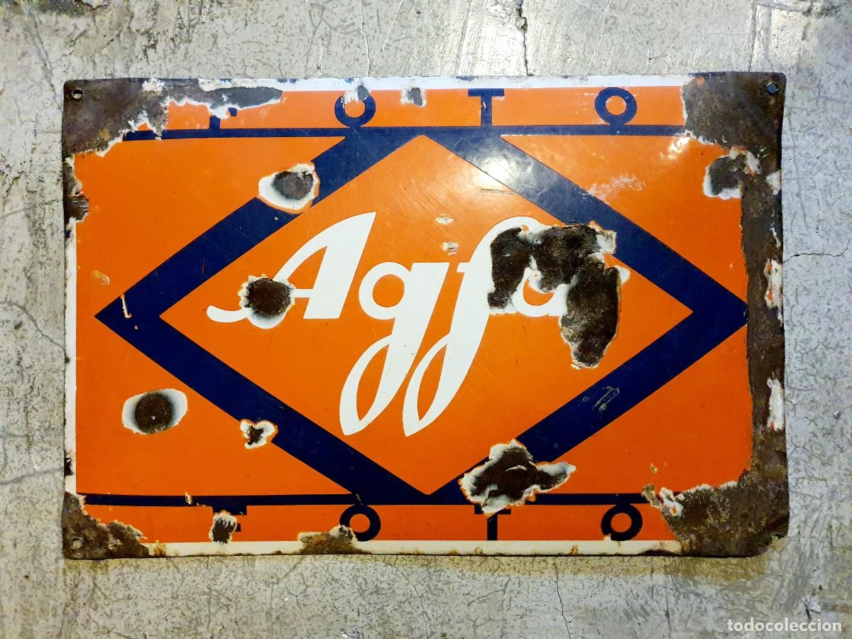 Carteles: Chapa esmaltada original de Agfa, 1920. - Foto 1