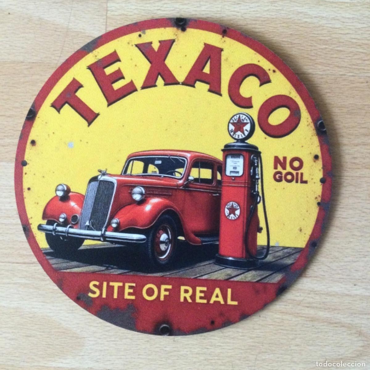 Carteles: Chapa contrachapado de Texaco. R&eacute;plica - Foto 1