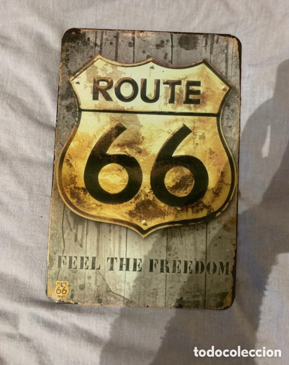 Affiches: Chapa metal Route 66 &ndash; estilo vintage