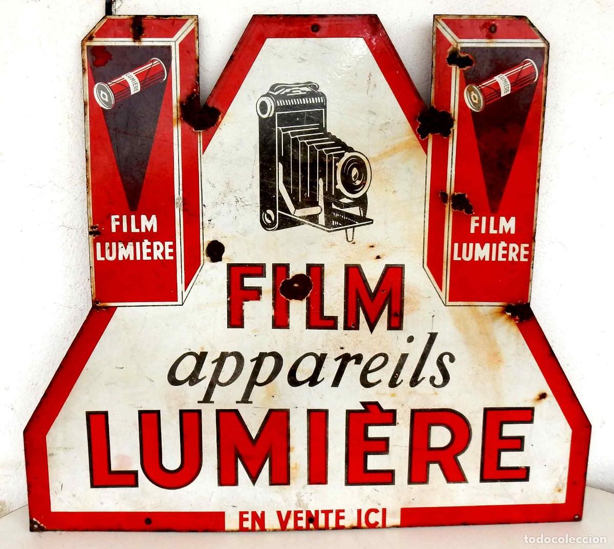 Carteles: Chapa esmaltada LUMIERE - C1930 - 95 x 85 cm - Foto 1