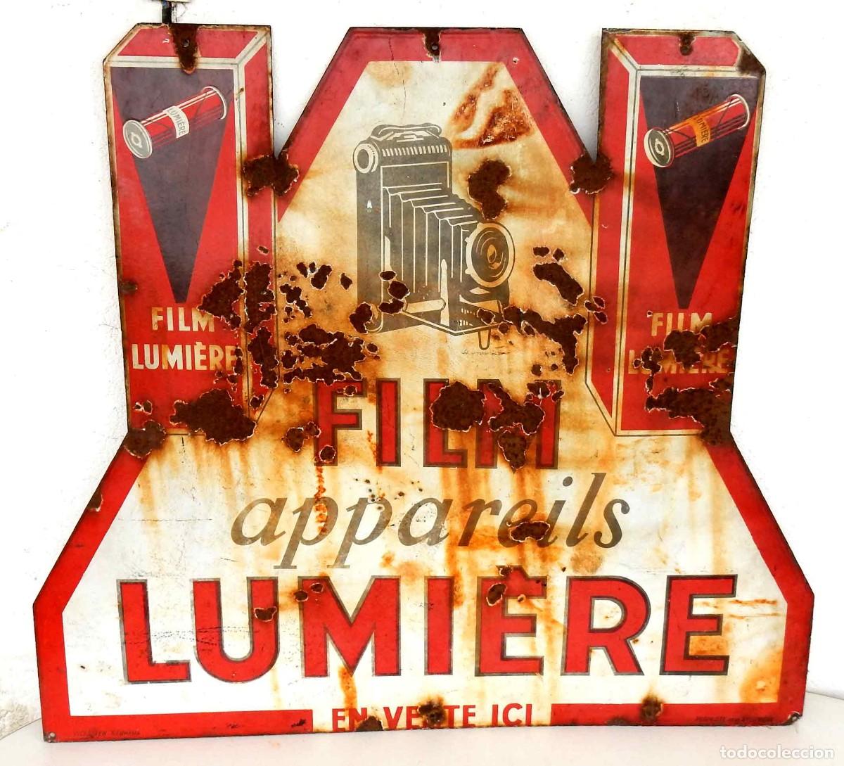 Carteles: Chapa esmaltada LUMIERE - C1930 - 95 x 85 cm - Foto 2