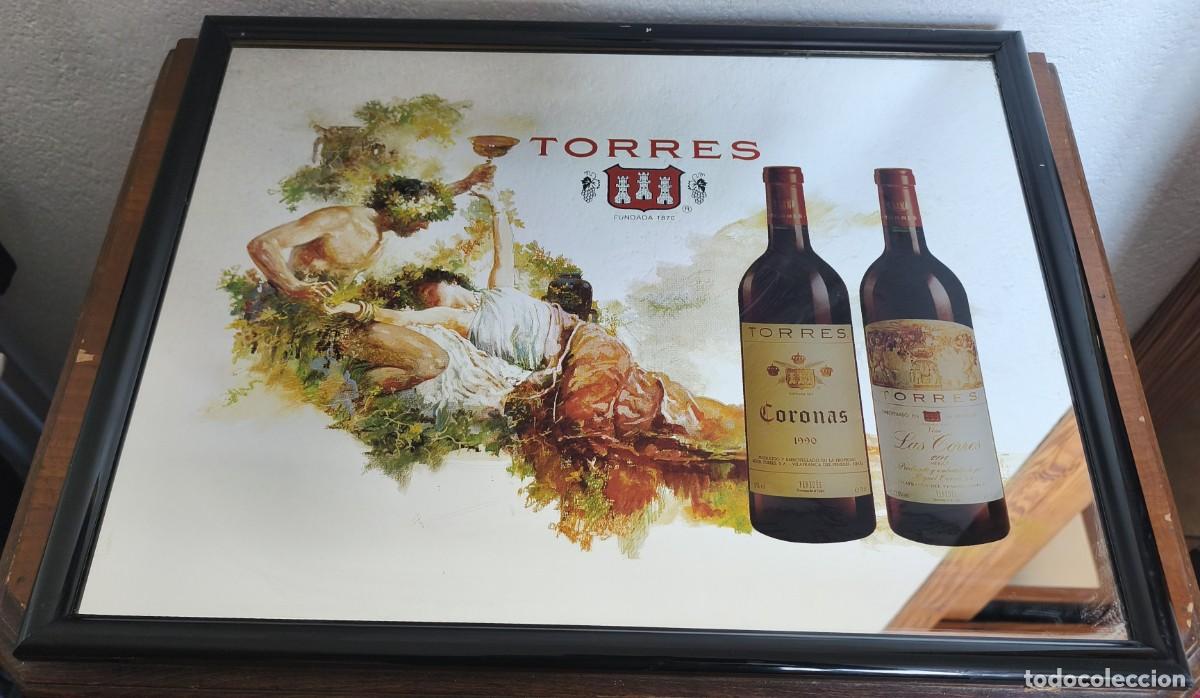 Carteles: TORRES -- ESPEJO -- 2 BOTELLAS -- 1990 Y LAS TORRES - Foto 1