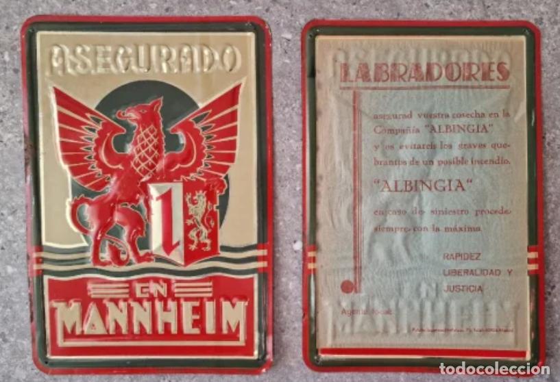 Carteles: Conjunto 2 Chapas Metal Seguros Mannheim