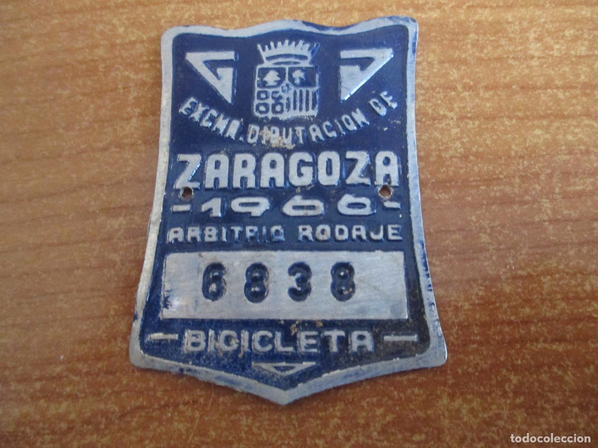 Carteles: 1 PLACA DE BICILETA ANTIGUA , ZARAGOZA