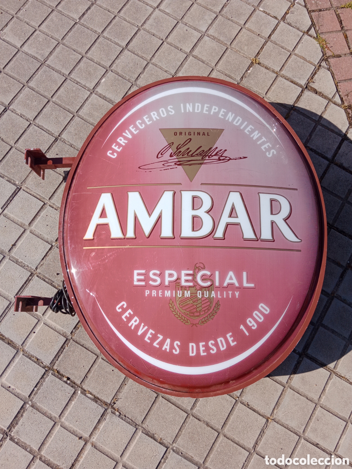 Carteles: Letrero Luminoso Ambar Cerveza 90x75cm