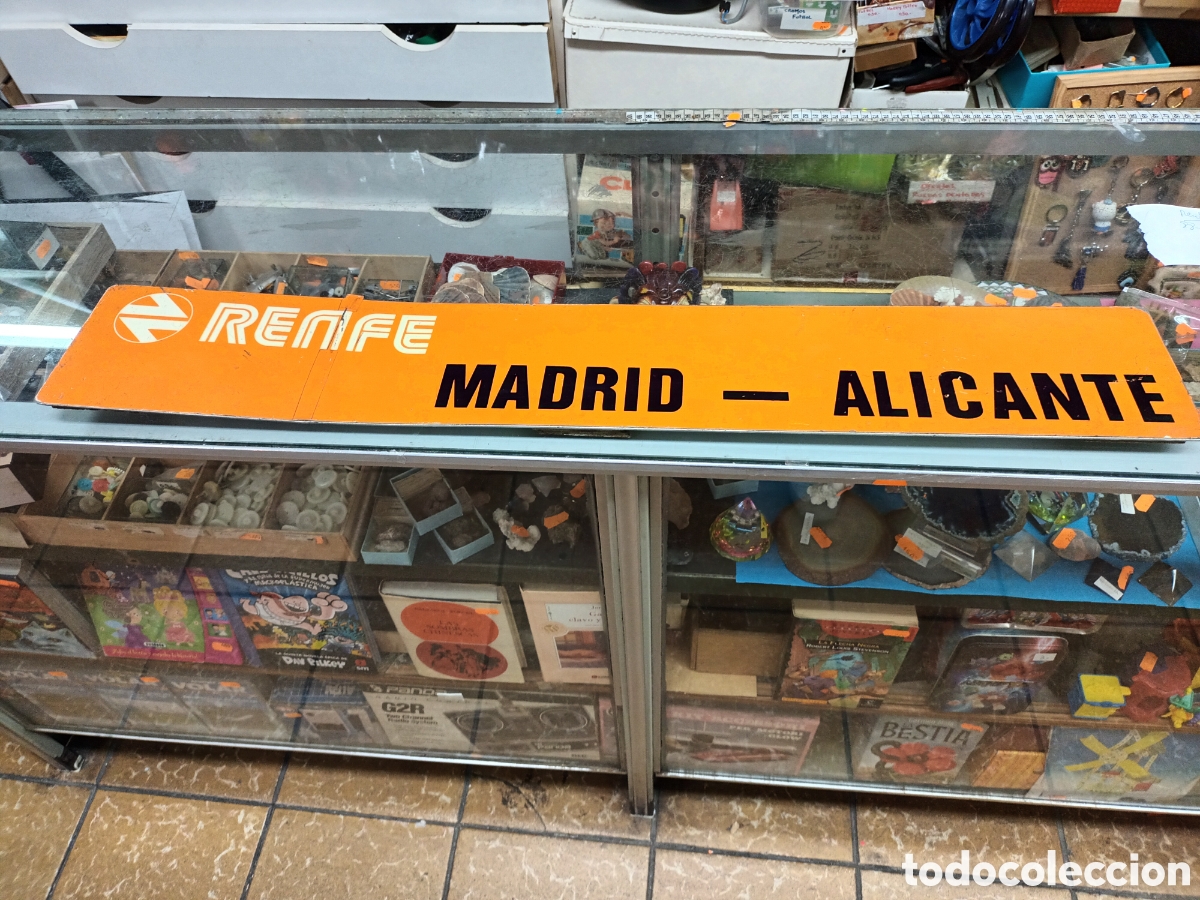 Carteles: Cartel ferroviario renfe madrid-alicante en aluminio