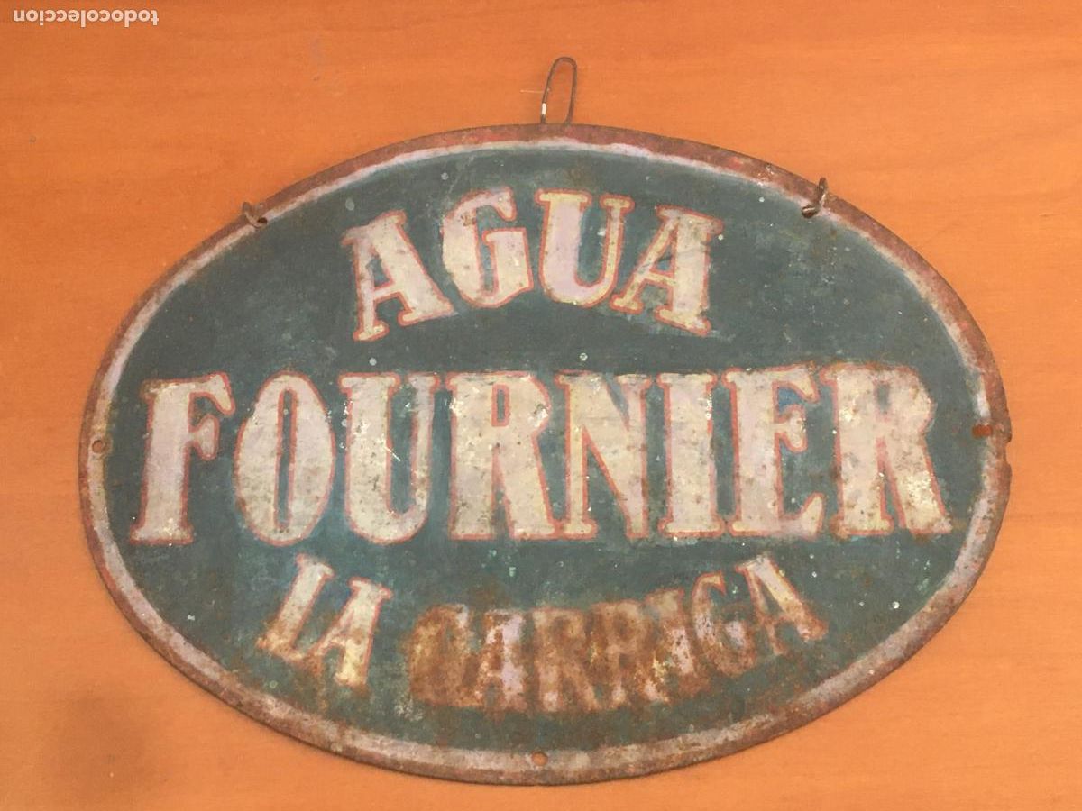Carteles: agua fournier la garriga placa metalica publicidad original antigua