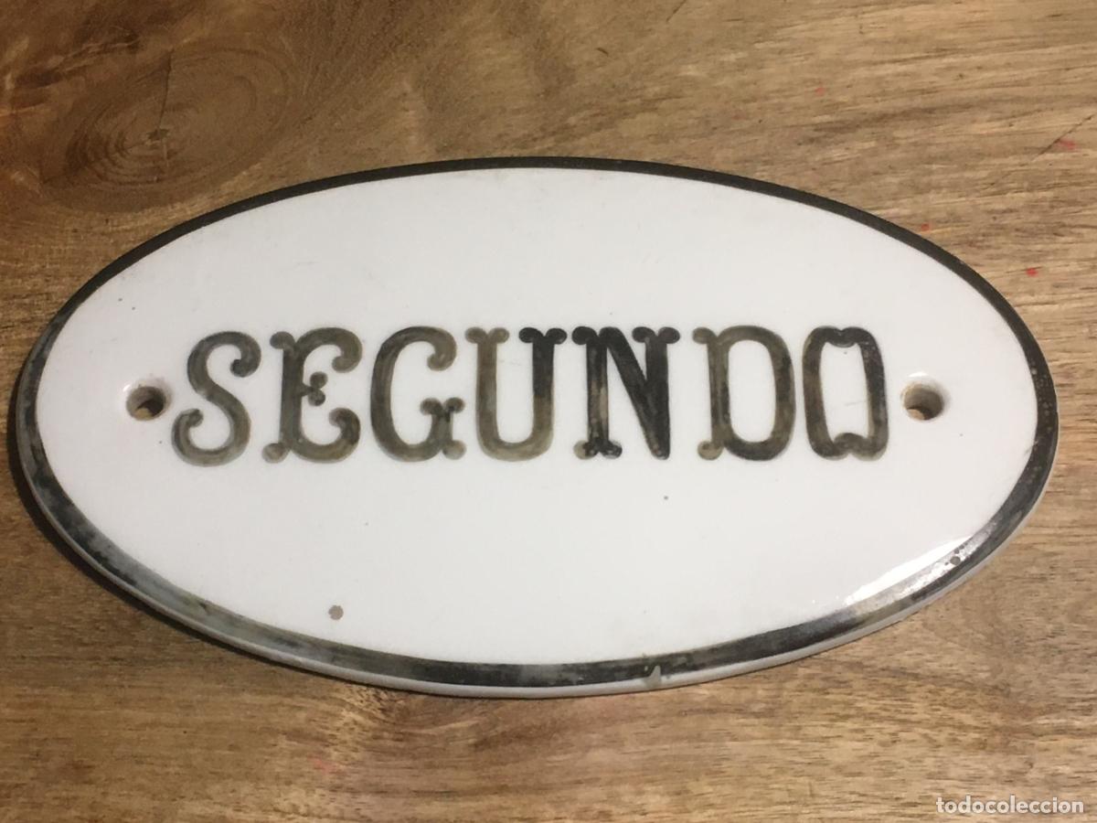 Carteles: segundo piso precioso cartel placa de porcelana original antigua