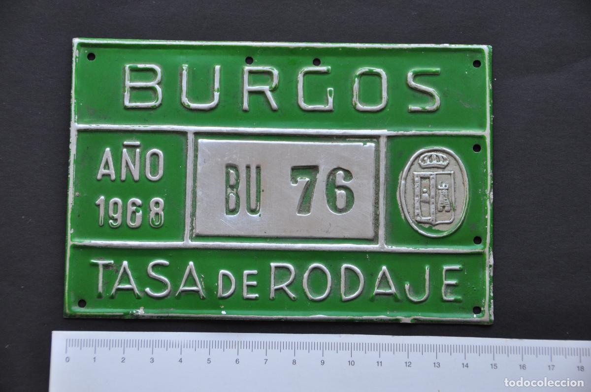 Carteles: CHAPA TASA DE RODAJE - BURGOS 1968