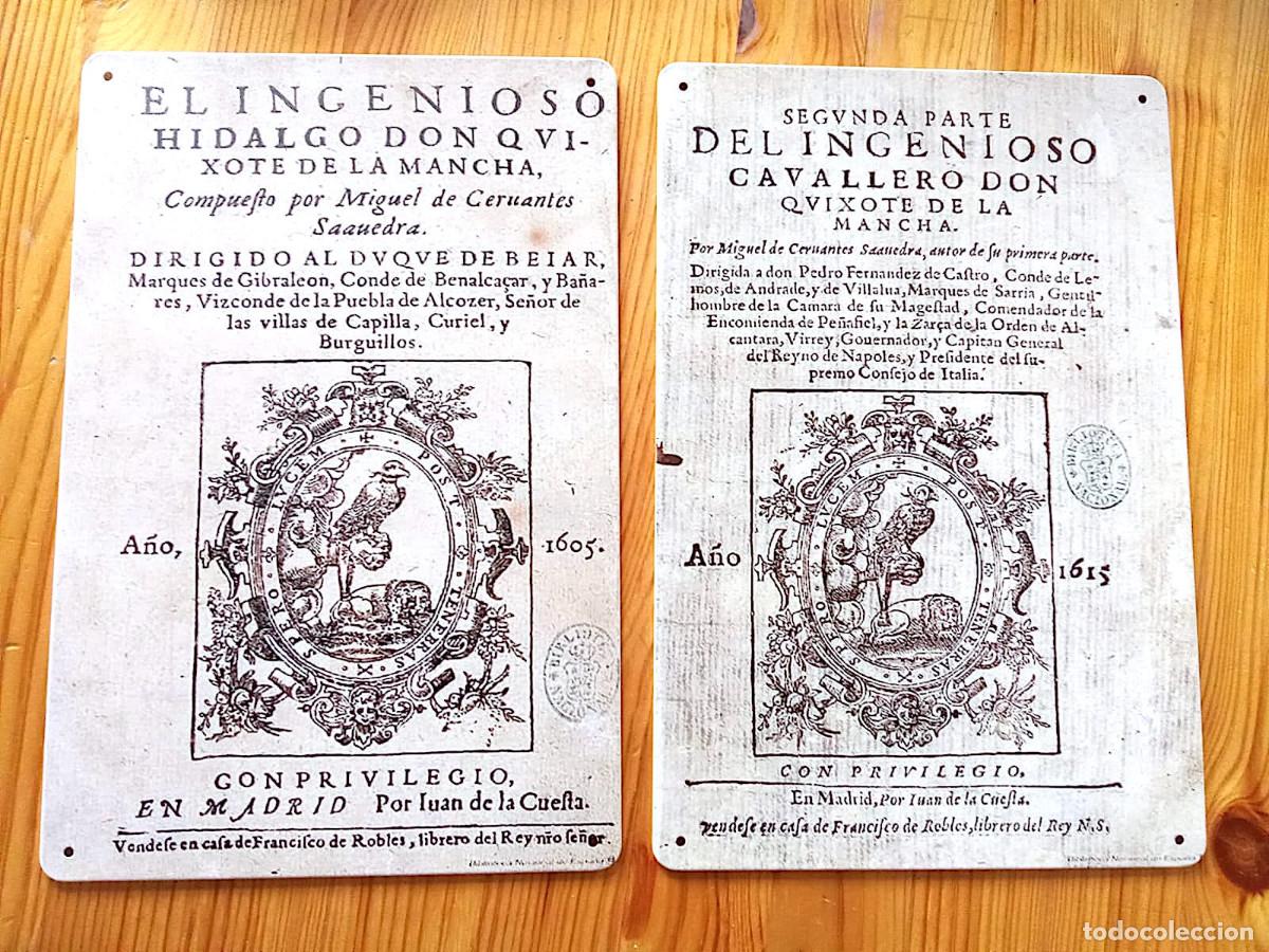 Carteles: Carteles met&aacute;licos Don Quijote 1a y 2a Parte
