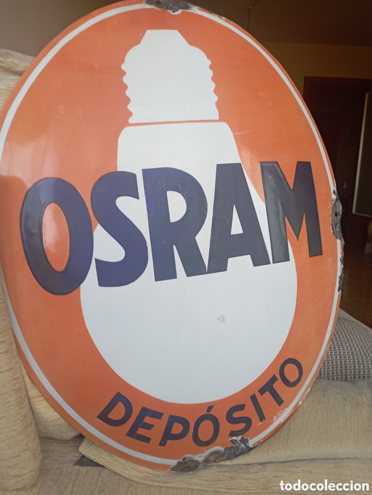 Carteles: Cartel Publicitario &rdquo;OSRAM&rdquo; 50X40 ,en exterior m&iacute;nimo 60 A&ntilde;os