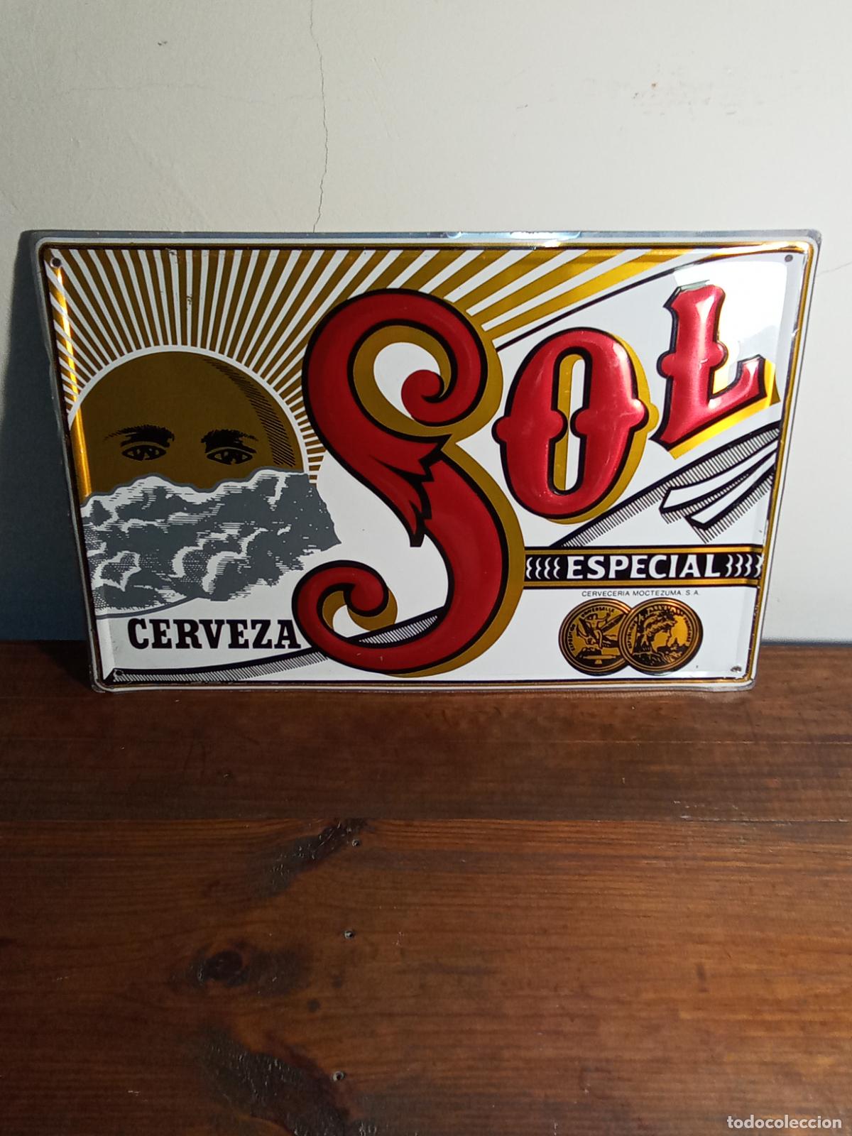 Carteles: PLACA ALUMINIO CERVEZA SOL - Foto 1