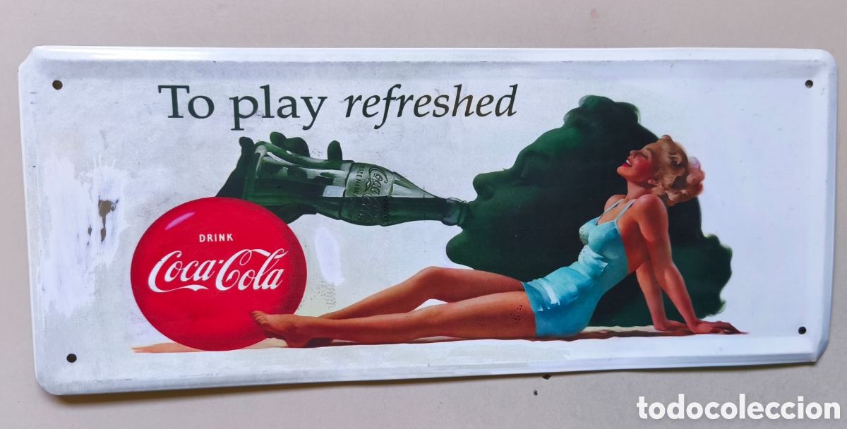 Carteles: Chapa r&eacute;plica anuncio de Coca-Cola - Foto 1