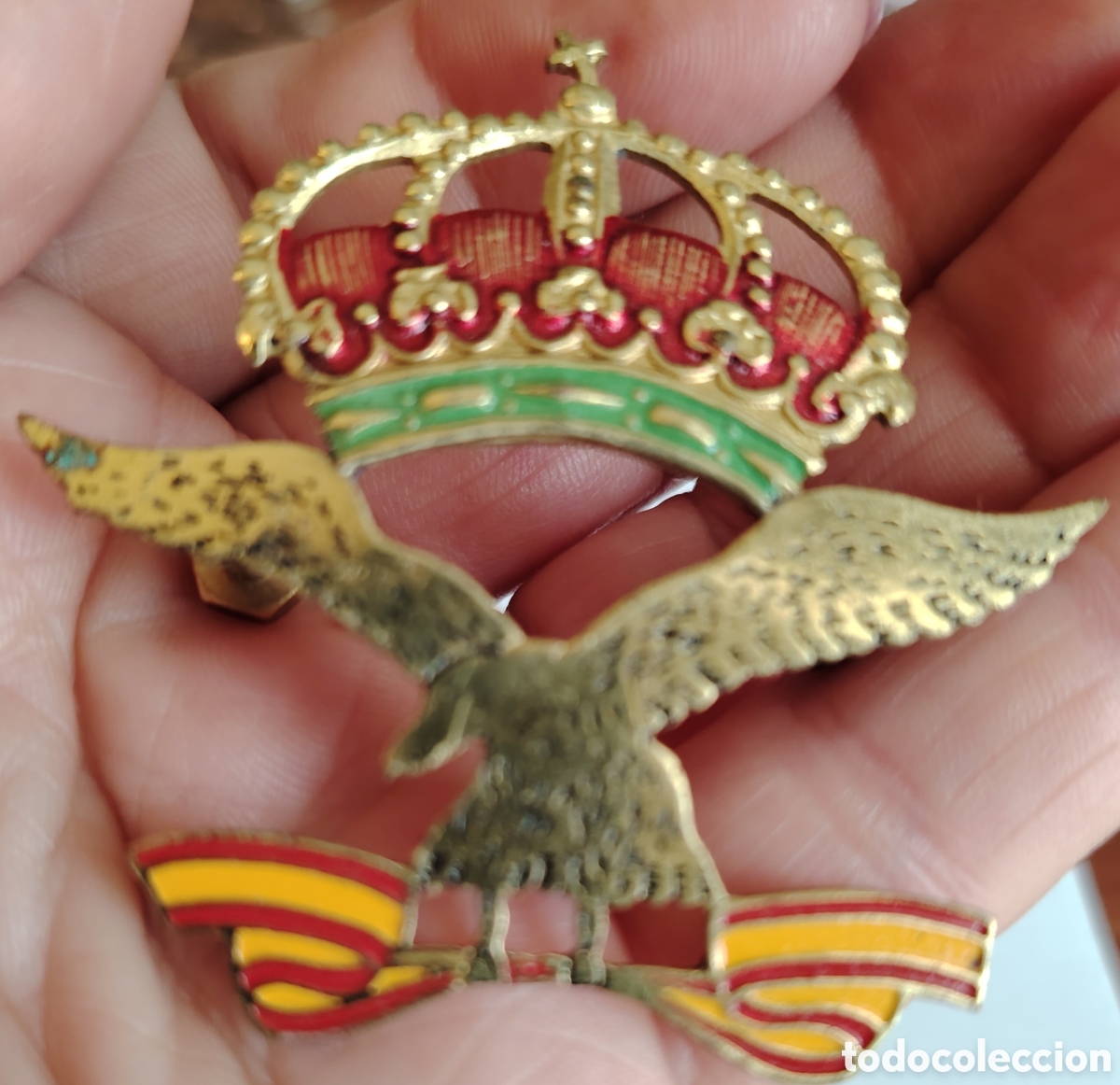 Carteles: Chapa aguila con bandera de Espa&ntilde;a