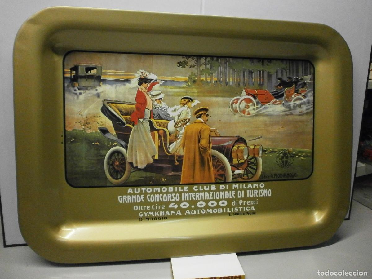 Carteles: cartel bandeja carrera de coches automobile club di milano mide 50x35 cms