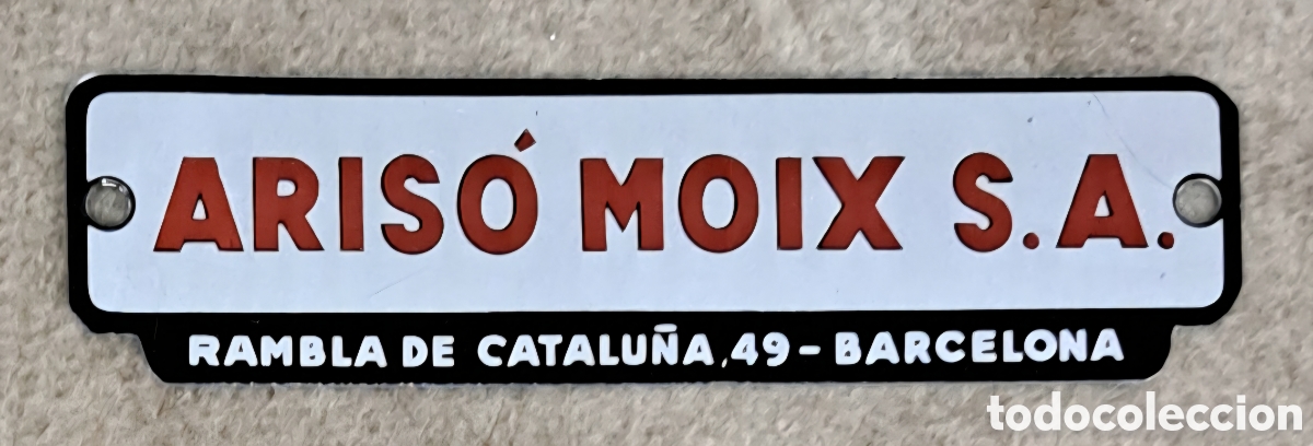 Carteles: Placa de aluminio Aris&oacute; Moix. Rambla de Catalu&ntilde;a, 49 - Barcelona (a&ntilde;os 60)