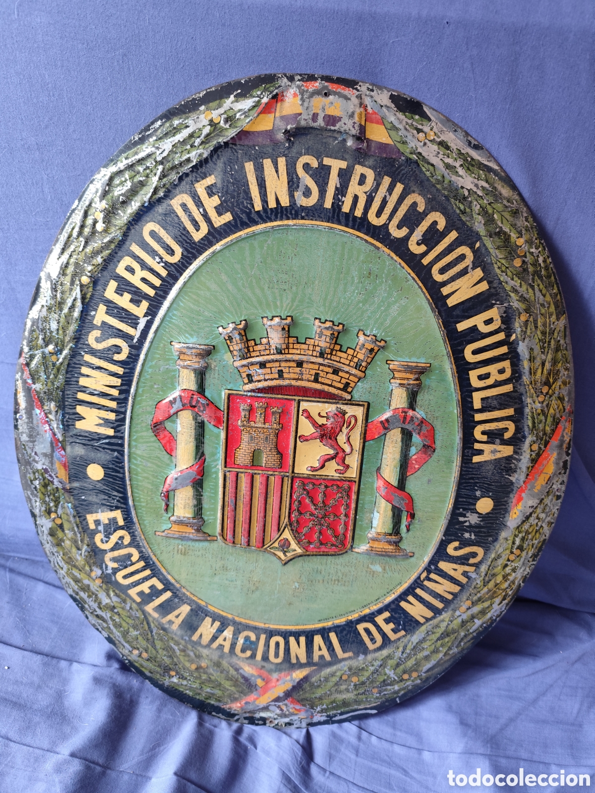 Carteles: Placa Ministerio de Instrucci&oacute;n P&uacute;blica - Foto 1