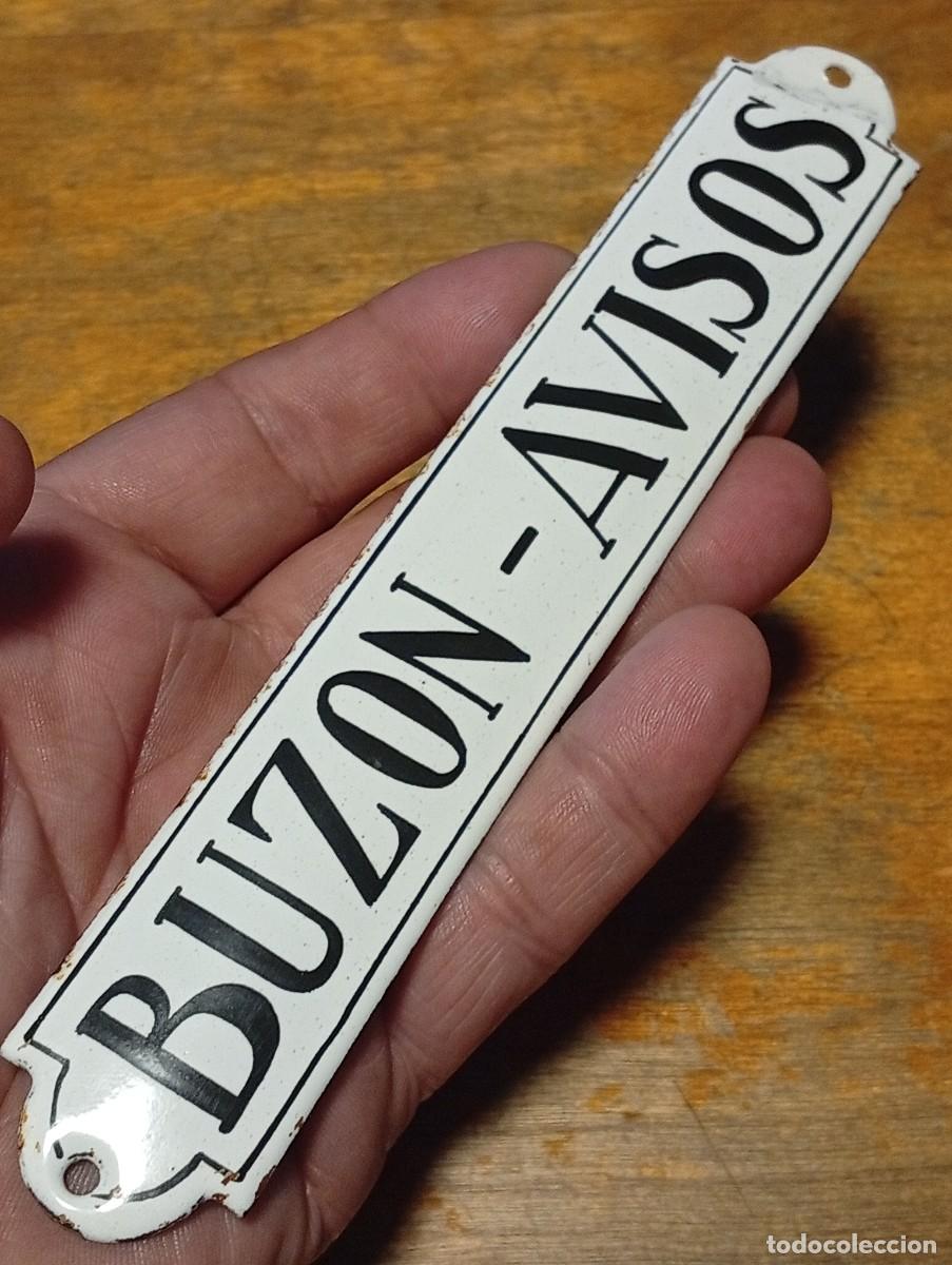 Carteles: ELEGANTE PLACA ESMALTADA BUZON AVISOS PUERTA ANTIGUA CARTAS CORRESPONDENCIA A&Ntilde;OS 40