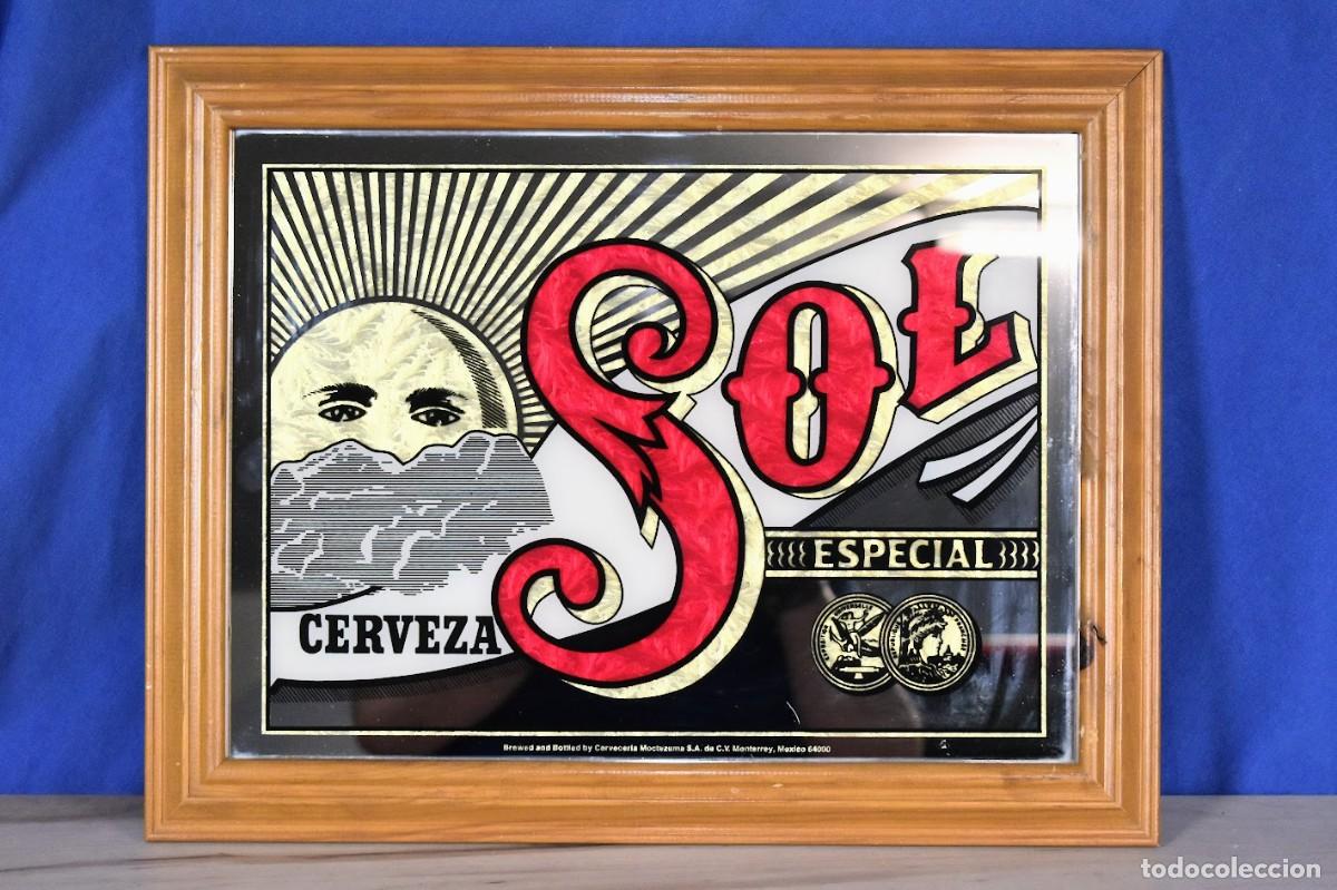 Carteles: Cuadro espejo cerveza Sol Mexico