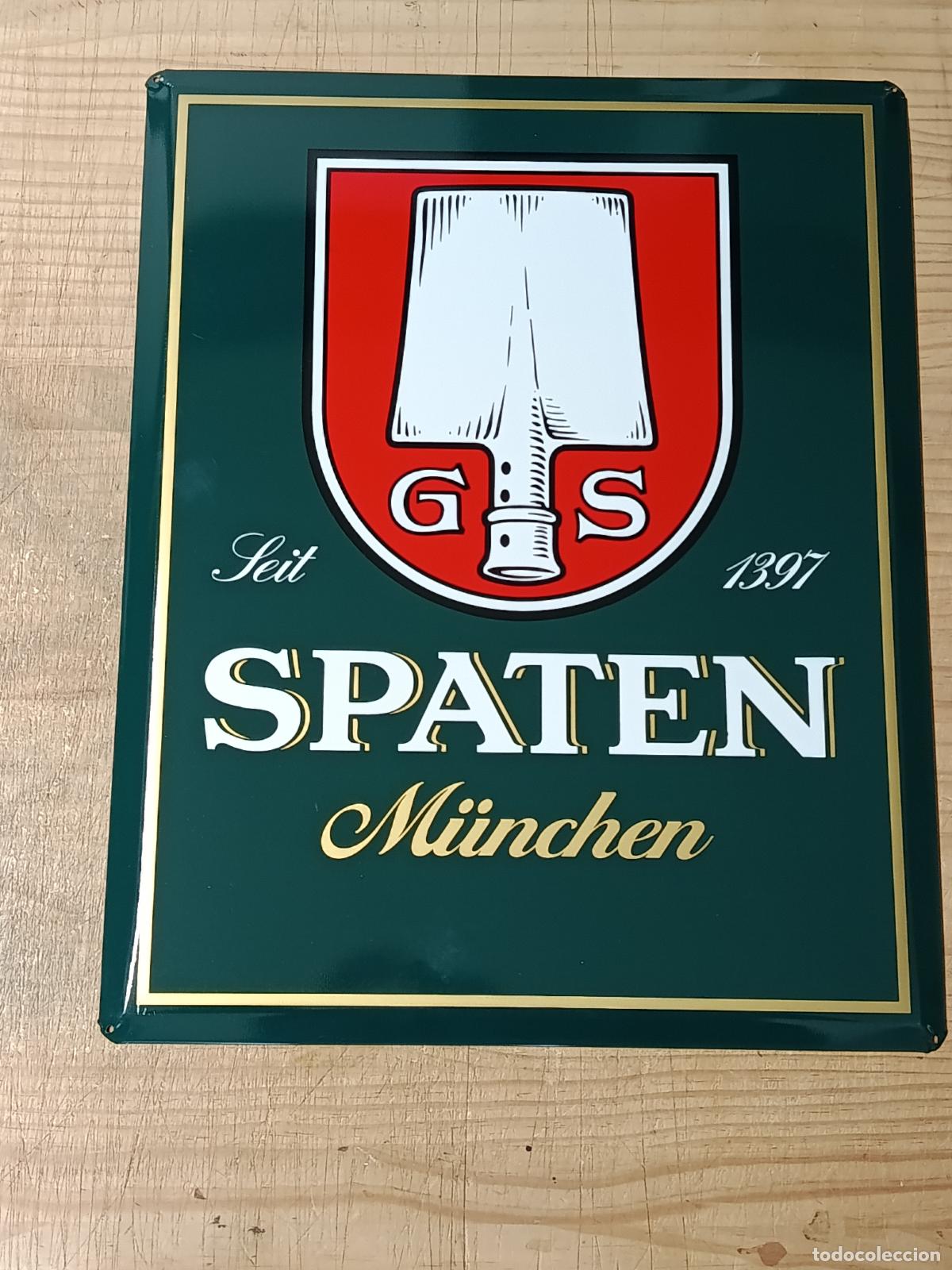 Carteles: CARTEL DE CHAPA CERVEZA SPATEN. NUEVO A ESTRENAR. ORIGINAL DE LA CERVECERA ALEMANA.