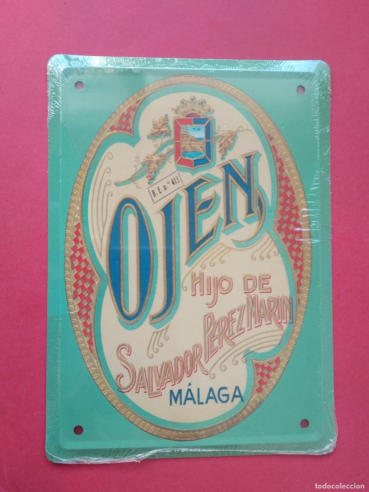 Carteles: CARTEL CHAPA PUBLICITARIA DE METAL LOS ANUNCIOS DE TU VIDA MALAGA OJEN HIJO DE SALVADOR PEREZ MARIN