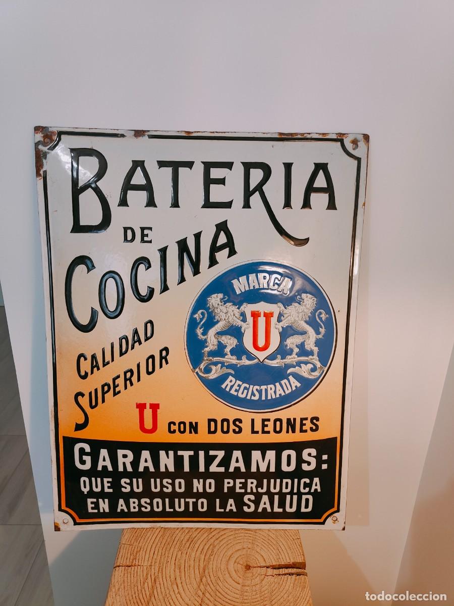 Carteles: Chapa placa esmaltada BATER&Iacute;AS U - Foto 1