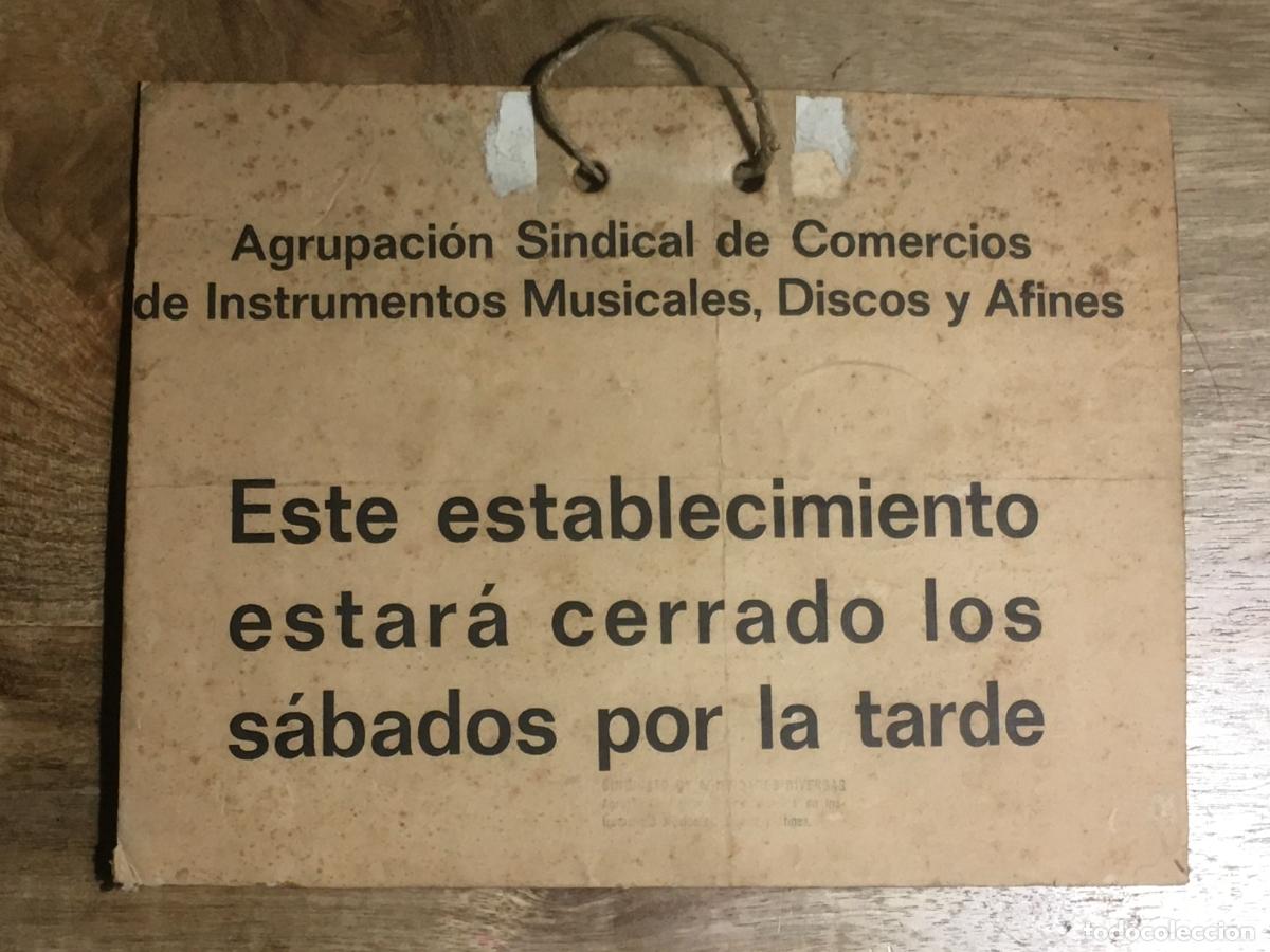 Plakate: agrupacion sindical comercios instrumentos musicales cartel de carton muy antiguo
