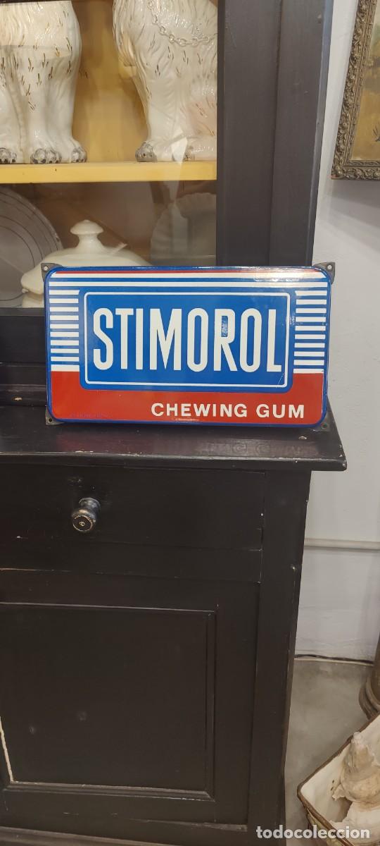 Carteles: Placa publicitaria esmaltada STIMOROL