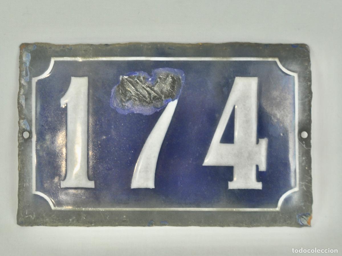 Carteles: N&uacute;mero 174 metal esmaltado