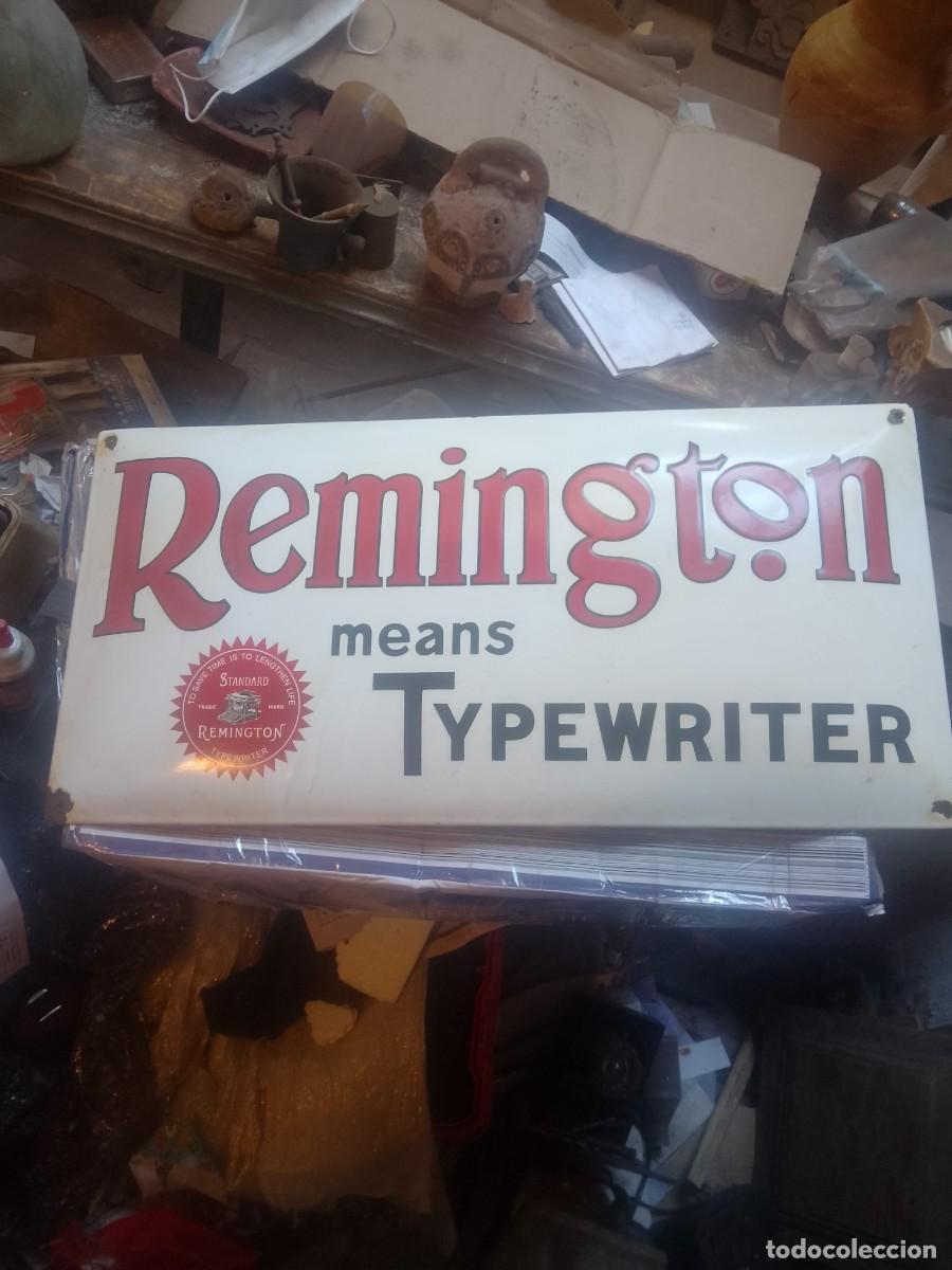 Carteles: Placa esmaltada m&aacute;quinas de escribir