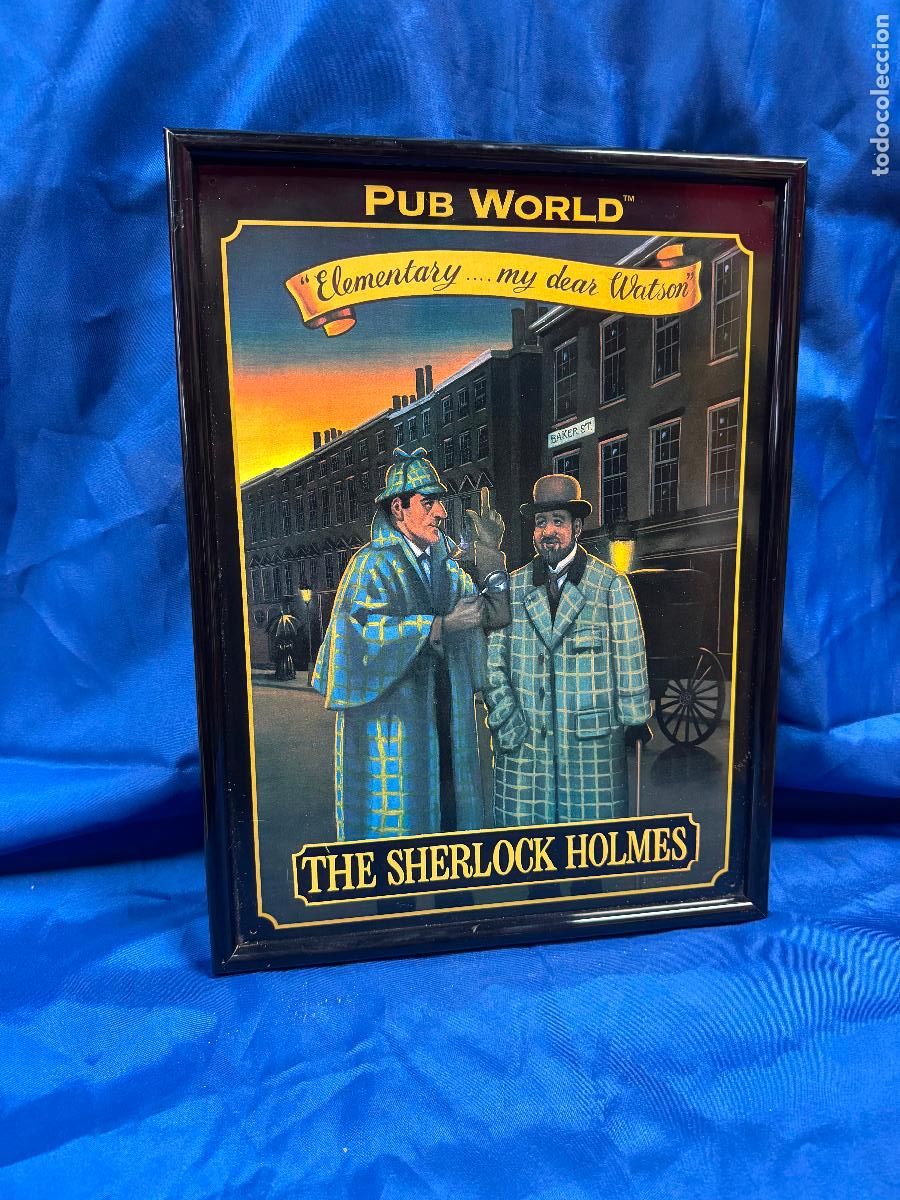 Carteles: ESPEJO DE PUBLICIDAD VINTAGE &rdquo;THE SHERLOCK HOLMES&rdquo; - PUB WORLD - EMBLEM&Aacute;TICA SERIE DE COLECCI&Oacute;N ESTI