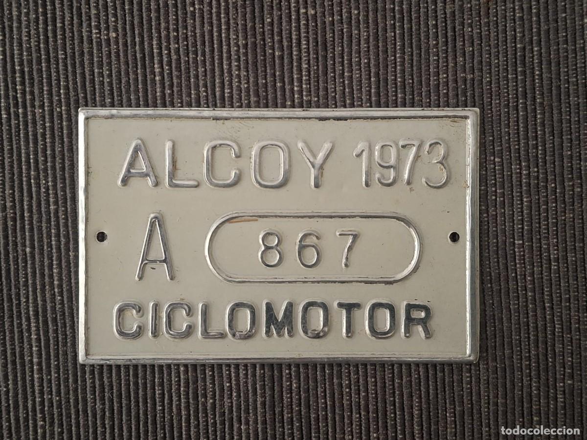 Carteles: Placa matr&iacute;cula ciclomotor de Alcoi de 1973 - Foto 1