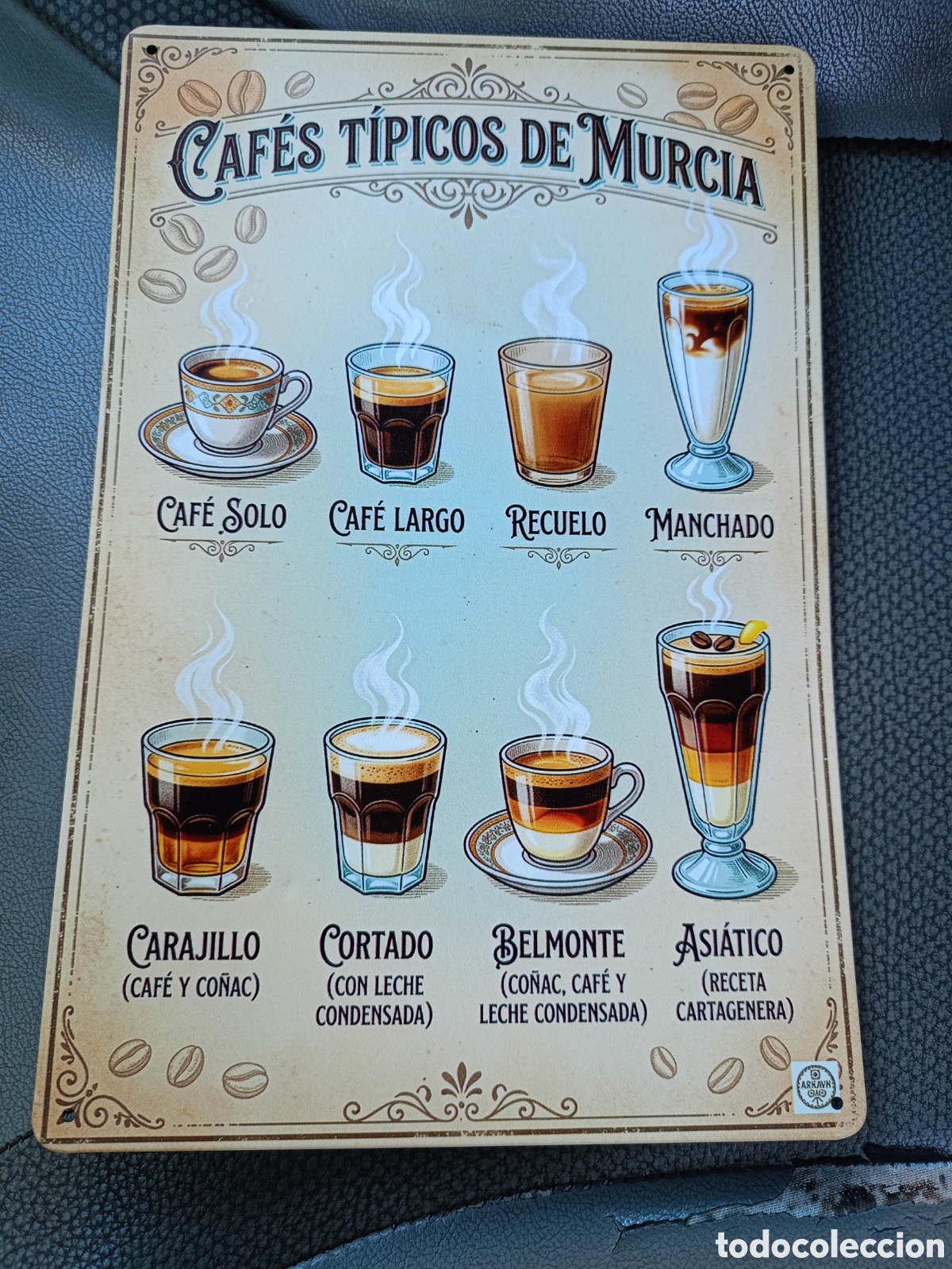 Carteles: CHAPA LITOGRAFIADA DE CAF&Eacute;S T&Iacute;PICOS DE MURCIA