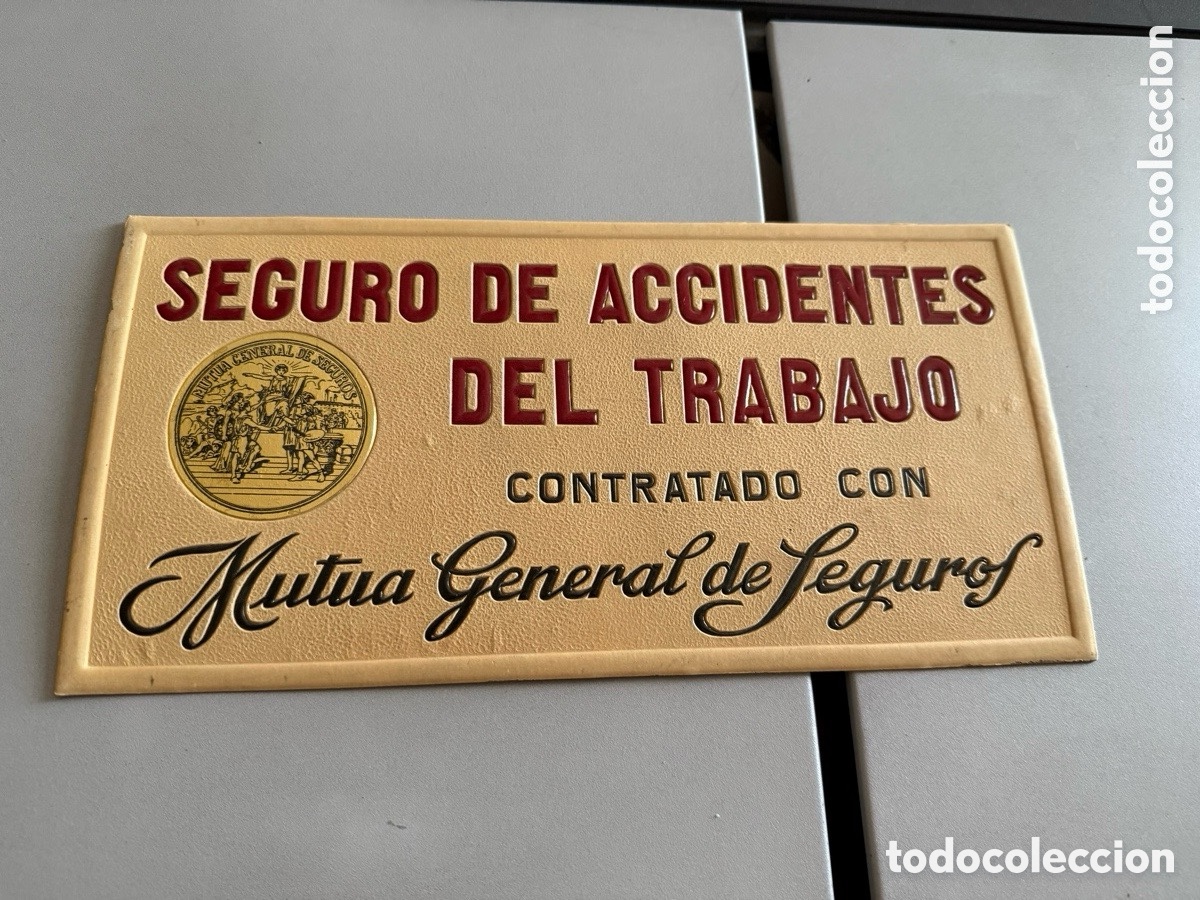 Carteles: Cartel Cart&oacute;n. SEGURO DE ACCIDENTES DEL TRABAJO. Mutua General de Seguros. A&ntilde;os 50