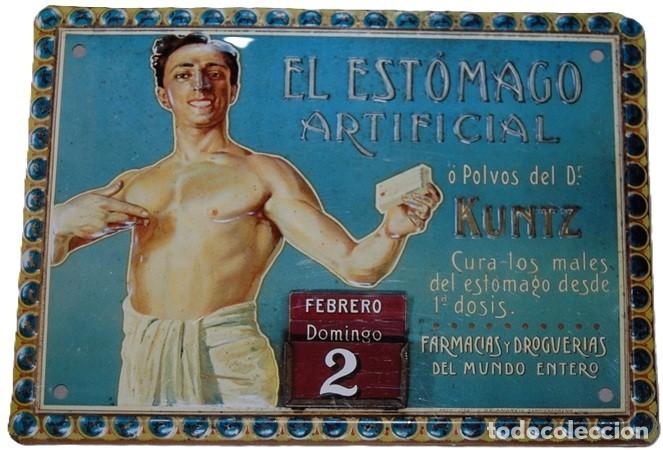 Carteles: PLACA PUBLICITARIA EL ESTOMAGO ARTIFICIAL O POLVOS DEL DR. KUNTZ