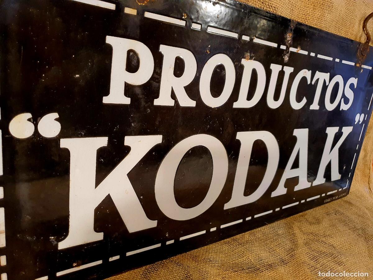 Carteles: Chapa esmaltada de Kodak, doble cara. 1920. - Foto 2