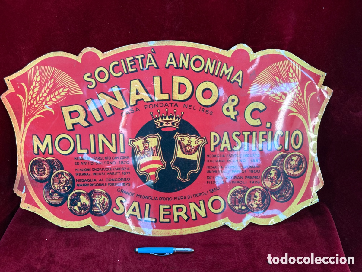 Carteles: Bonito y gran cartel de chapa,Rinaldo-Salerno!